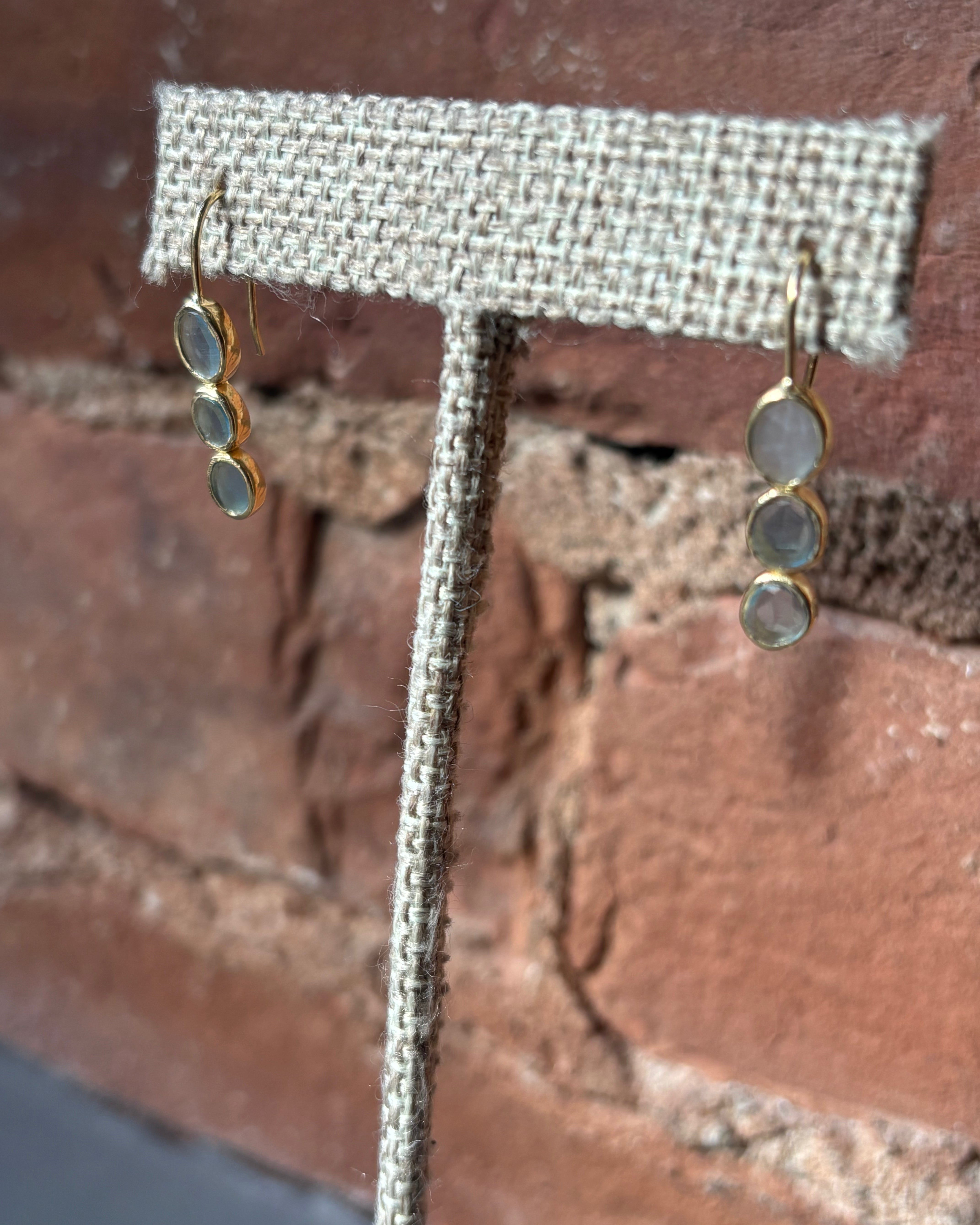 Sophie Deschamps Amber Earrings - Gold / Blue Tourmalines Jewelry - Sloane Boutique