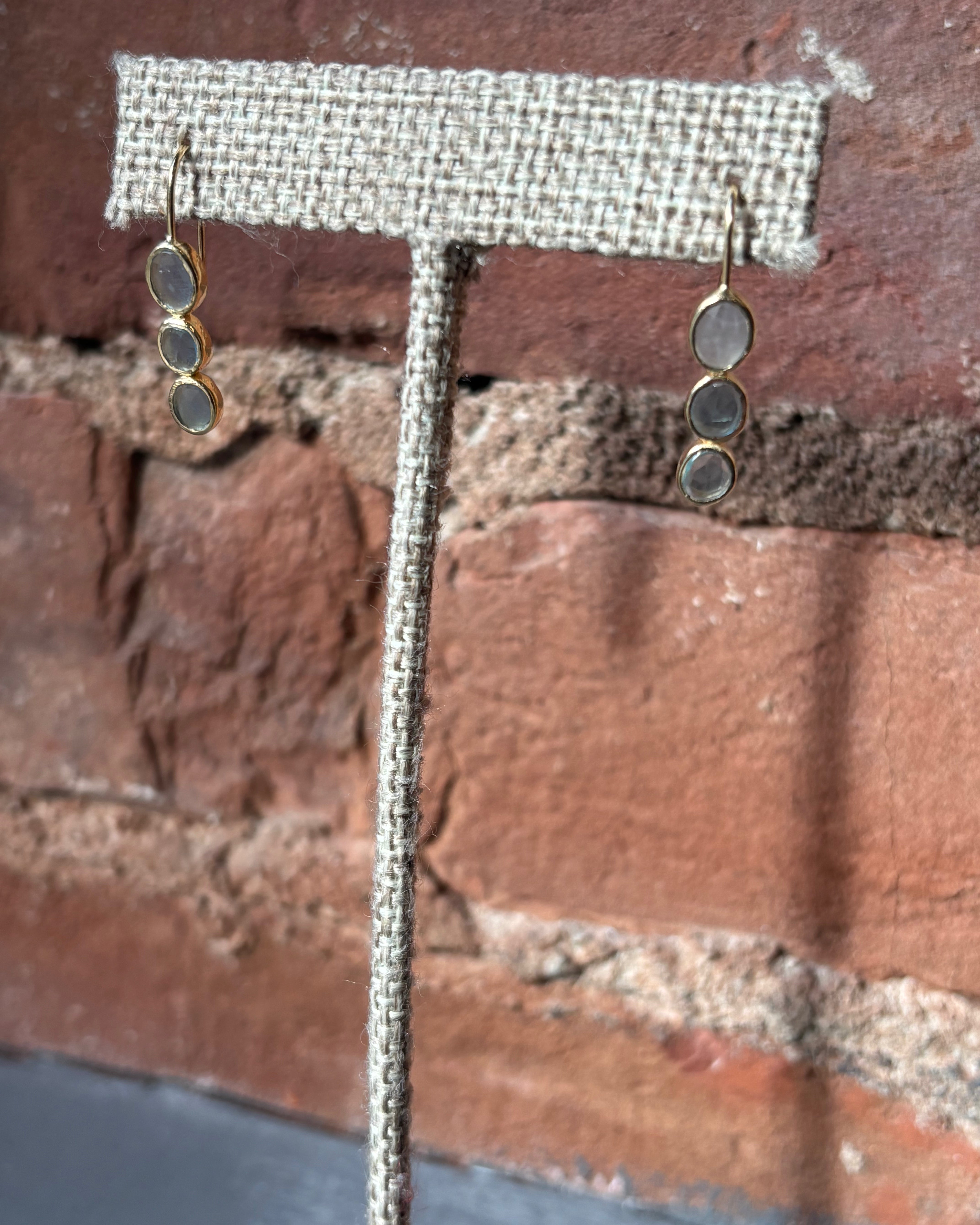 Sophie Deschamps Amber Earrings - Gold / Blue Tourmalines Jewelry - Sloane Boutique