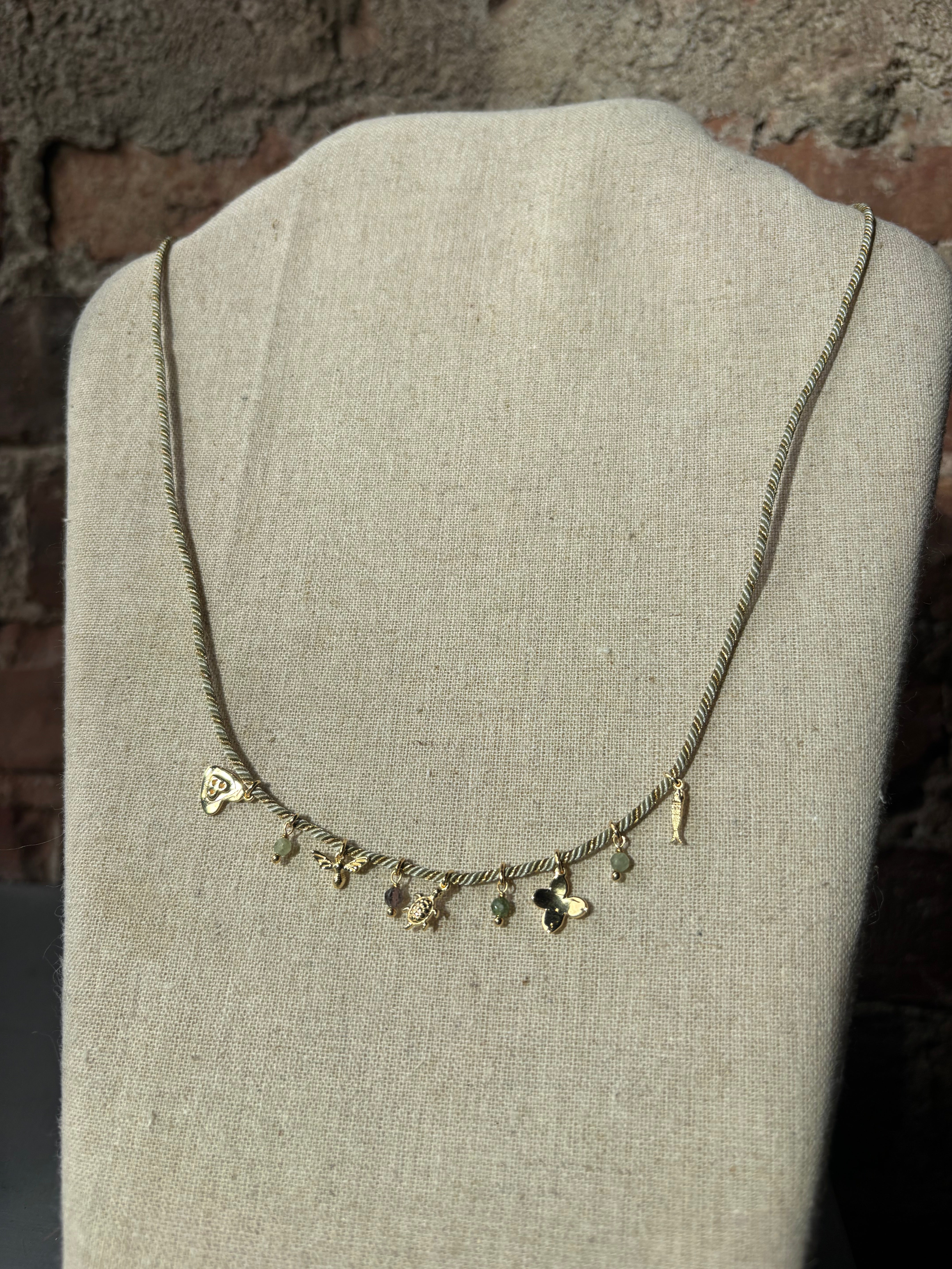 Sophie Deschamps Priya Necklace - Gold / Multi Stone Jewelry - Sloane Boutique