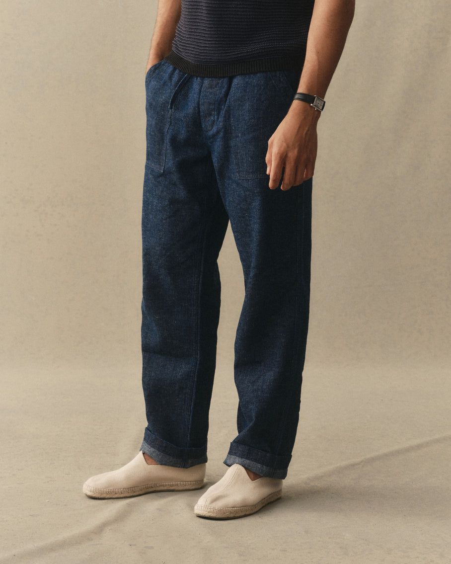 Taylor Stitch Breakwater Pant - Rinsed Indigo Hemp Denim Men's Bottoms - Sloane Boutique