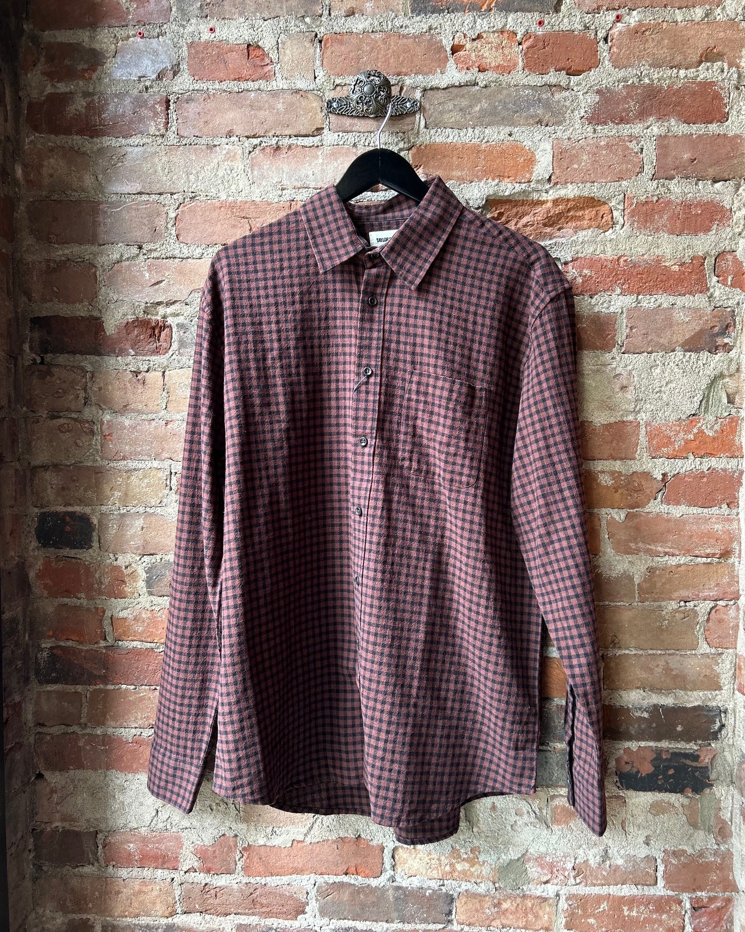 Taylor Stitch California Shirt - Black Cherry Gingham Men's Tops - Sloane Boutique