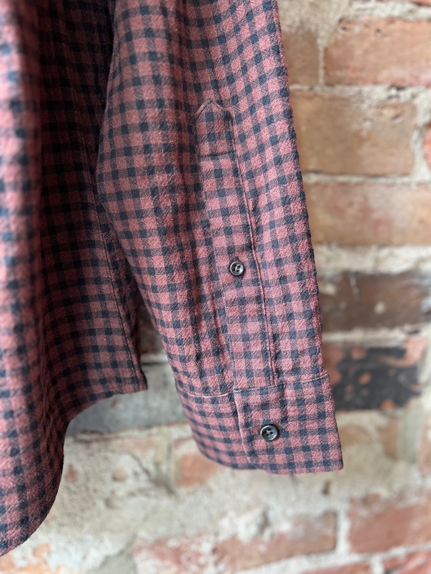 Taylor Stitch California Shirt - Black Cherry Gingham Men's Tops - Sloane Boutique