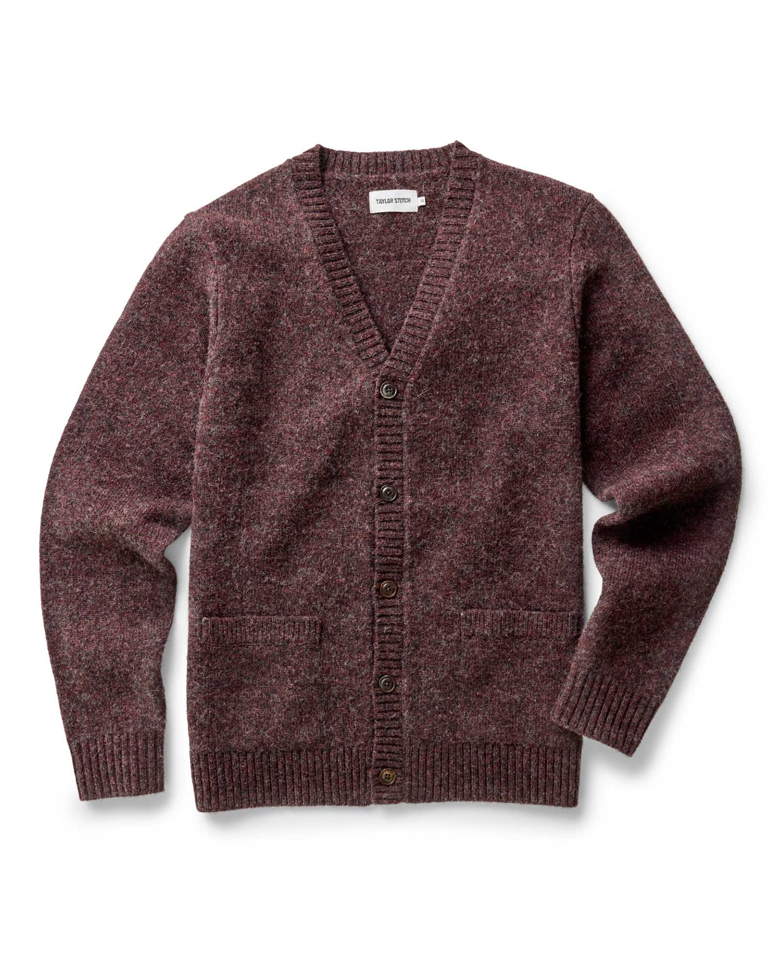 Taylor Stitch Eastmoor Cardigan - Heathered Port Wool Men's Tops - Sloane Boutique