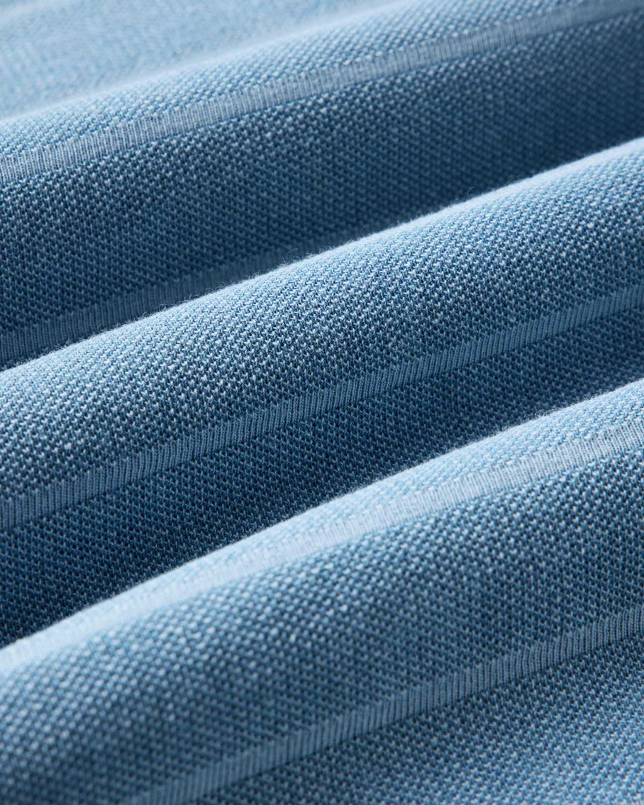 Taylor Stitch Pacific Polo - Washed Indigo Pique Stripe Men's Tops - Sloane Boutique