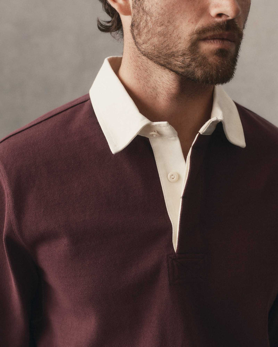 Taylor Stitch Rugby Shirt - Burgundy Men's Tops - Sloane Boutique