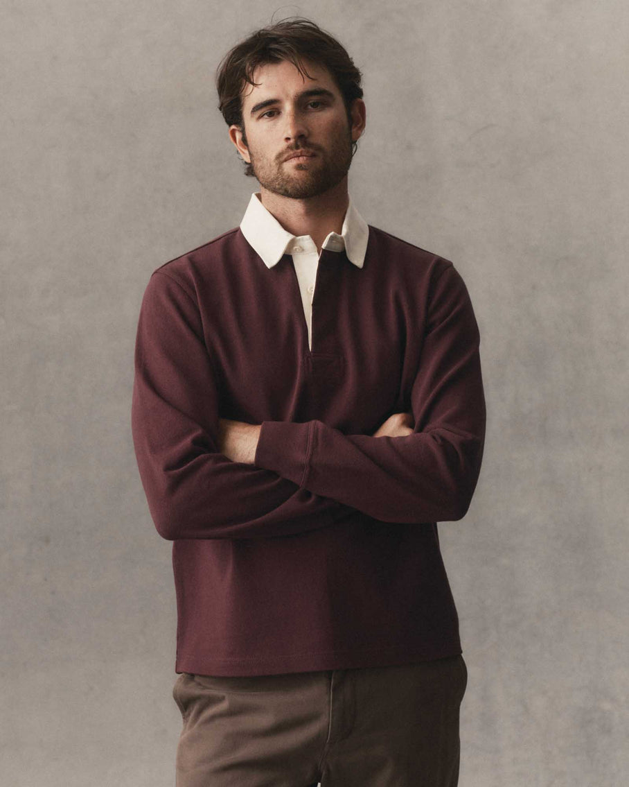 Taylor Stitch Rugby Shirt - Burgundy Men's Tops - Sloane Boutique