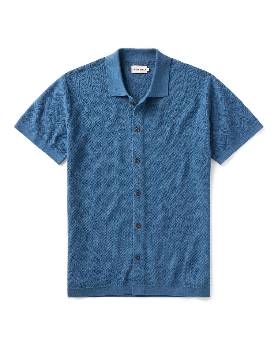 Taylor Stitch The Button Down Polo - Gulf Stream Herringbone Men's Tops - Sloane Boutique