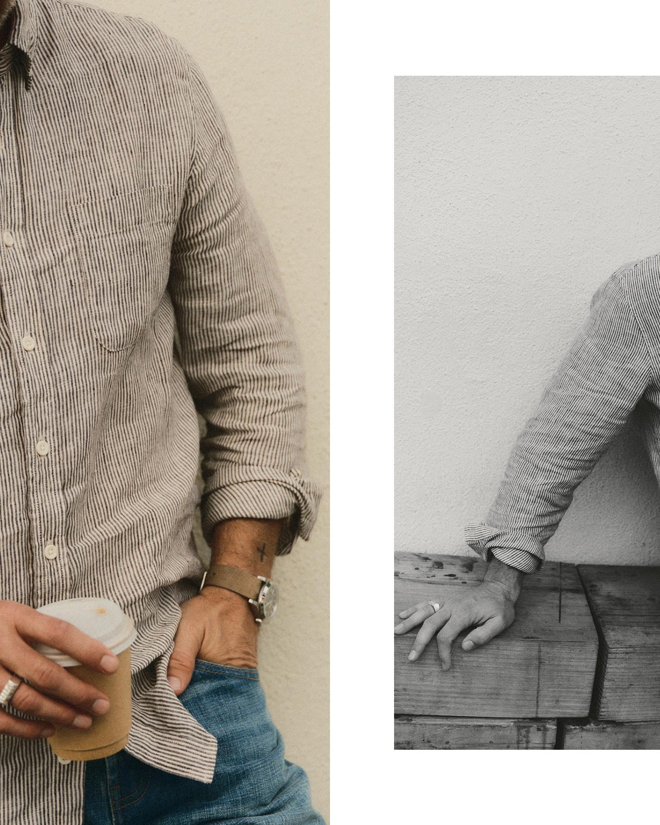 Taylor Stitch The Jack Linen - Burgundy Uni Stripe Men's Tops - Sloane Boutique