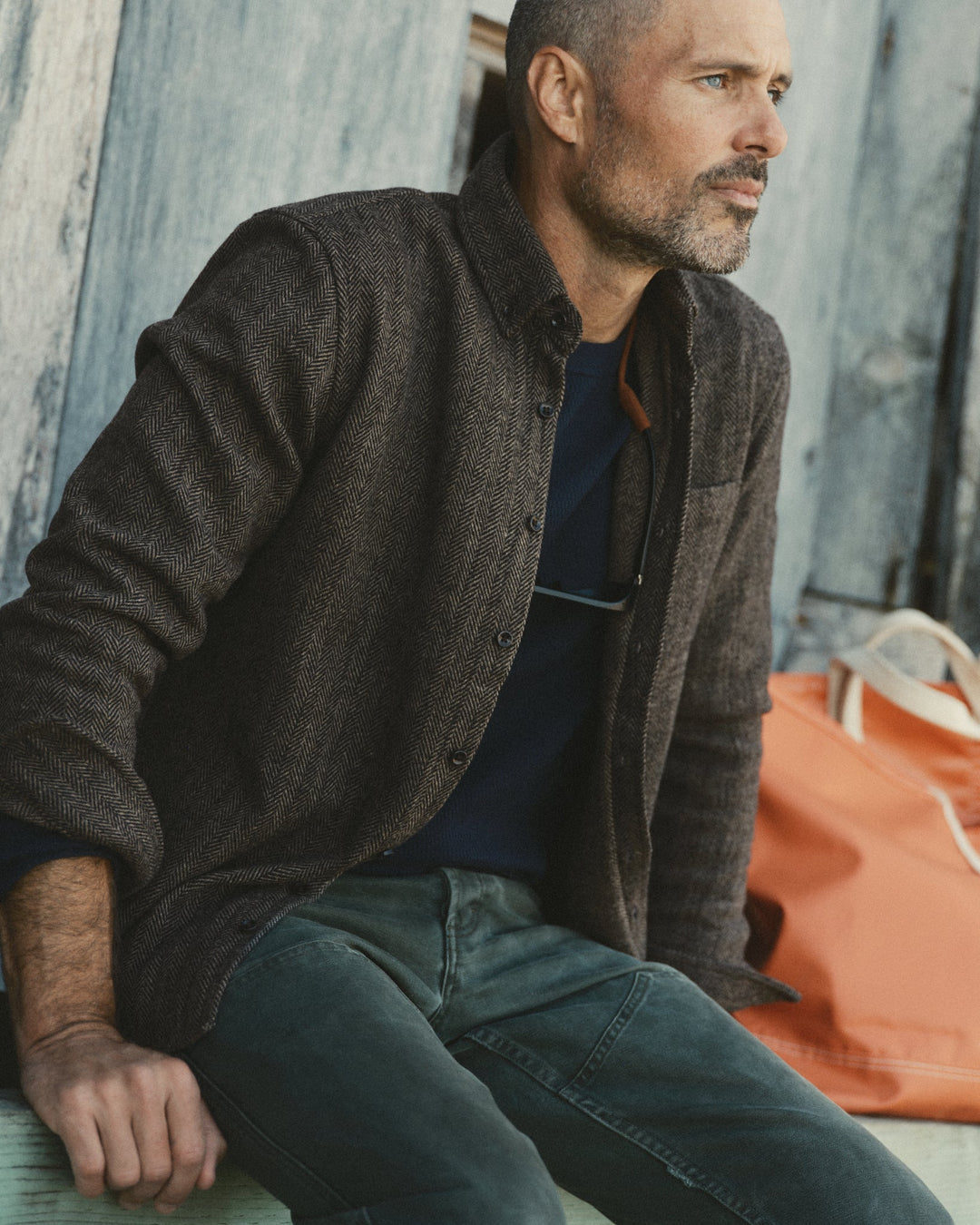 Taylor Stitch The Wool Jack - Walnut Herringbone Men's Tops - Sloane Boutique