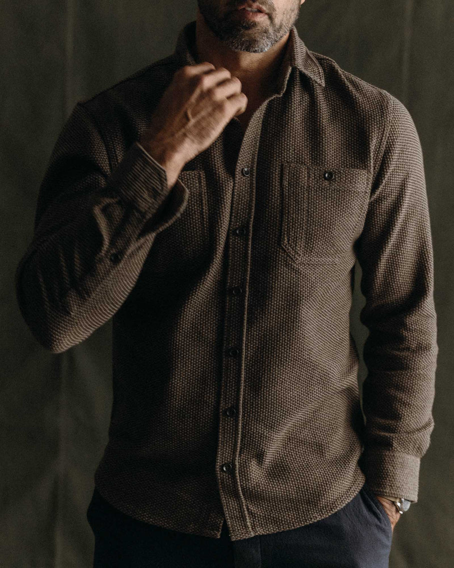 Taylor Stitch Utility Shirt - Mulch Sashiko Men's Tops - Sloane Boutique