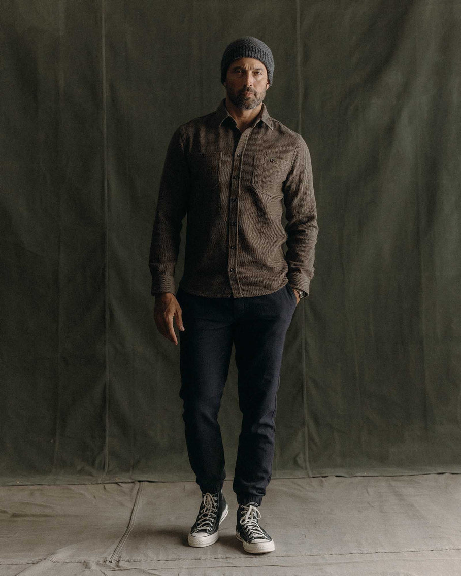 Taylor Stitch Utility Shirt - Mulch Sashiko Men's Tops - Sloane Boutique