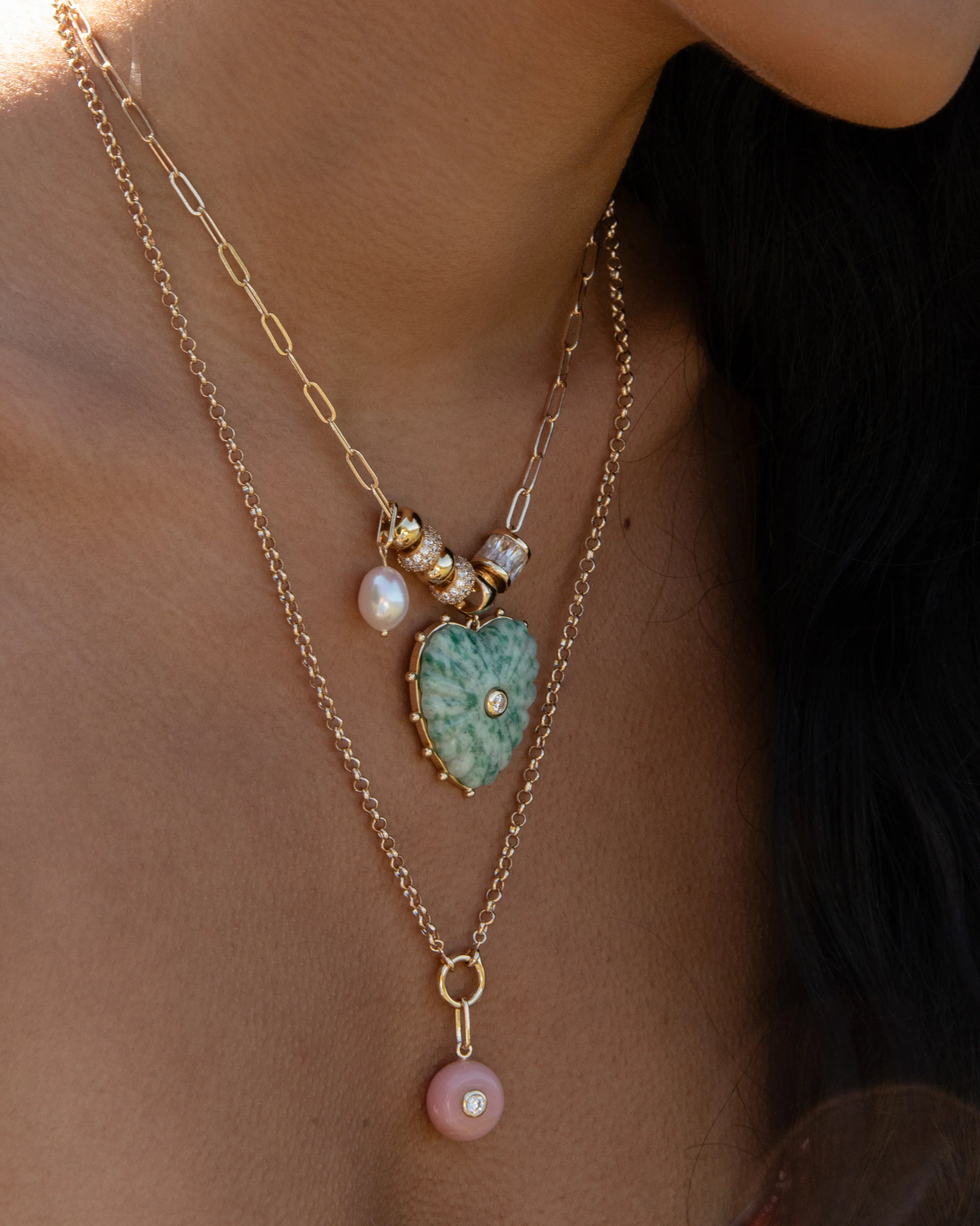 Thatch Bon Bon Charm - Pink Jade Jewelry - Sloane Boutique
