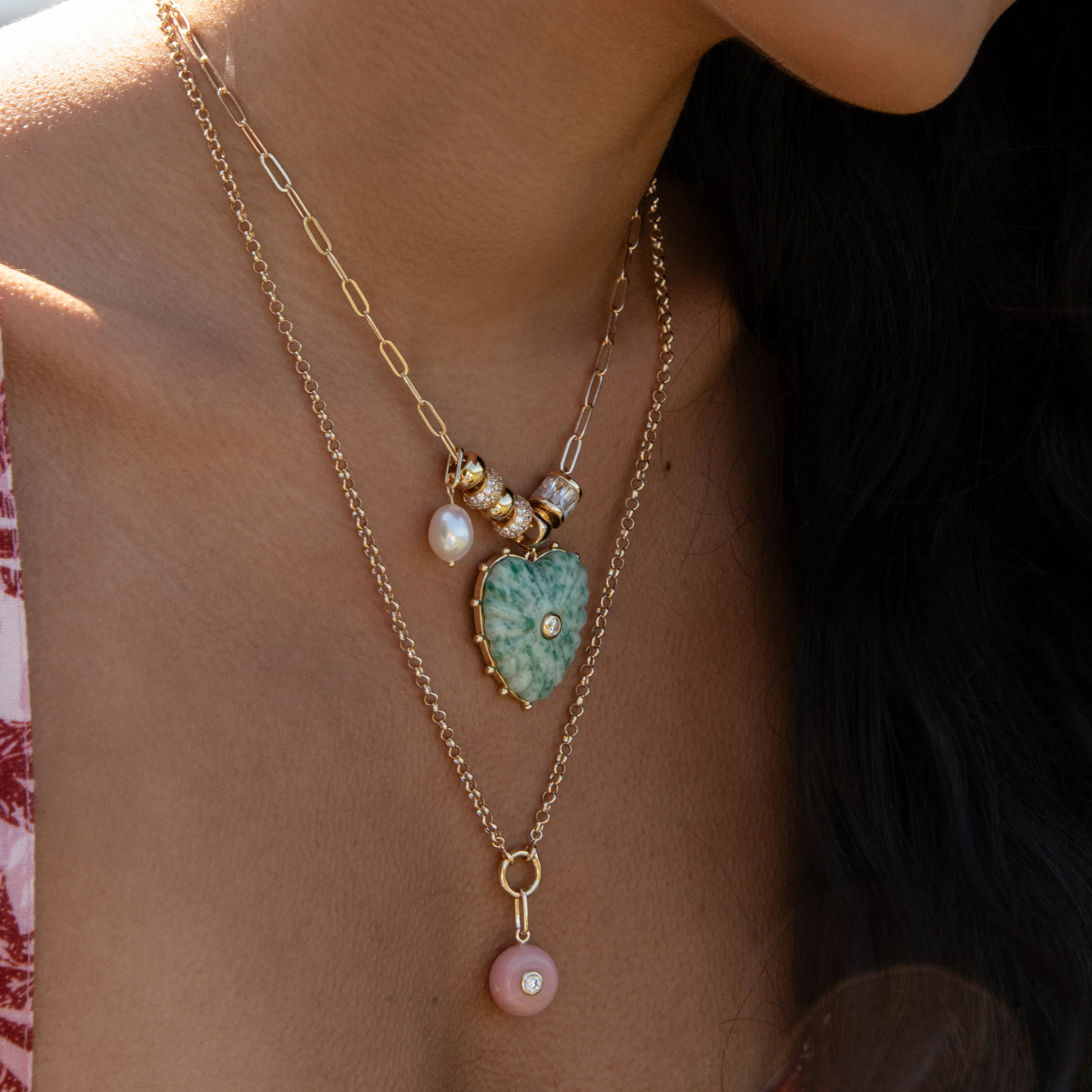 Thatch Bon Bon Charm - Pink Jade Jewelry - Sloane Boutique