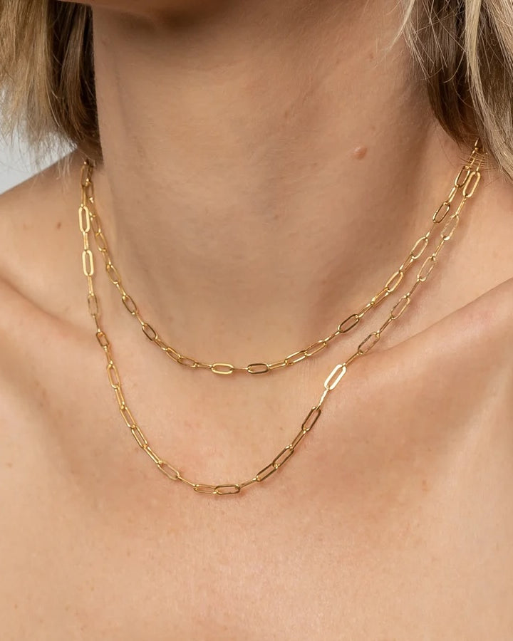 Thatch Finn Paperclip Necklace - 18" Gold Jewelry - Sloane Boutique