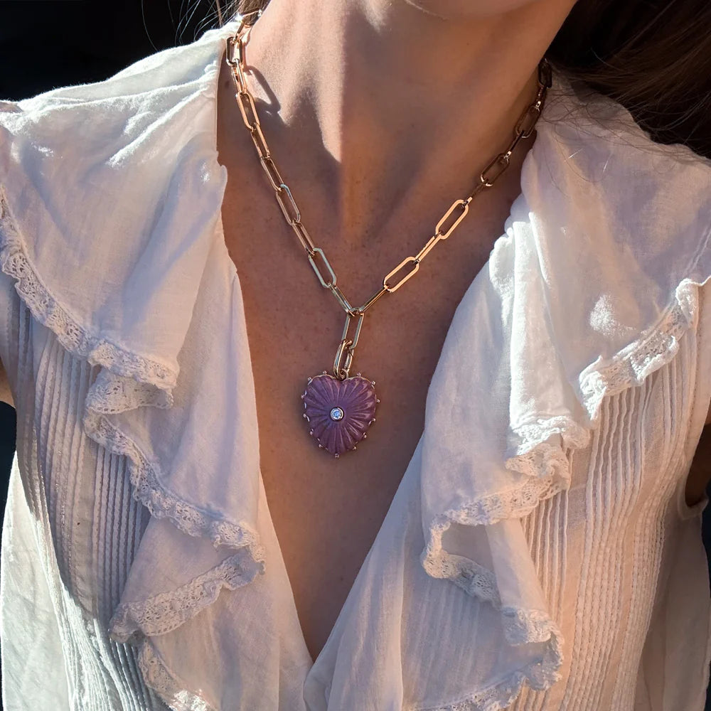 THATCH Jewelry Malene Heart Clip Charm - Purple Mica Jewelry - Sloane Boutique