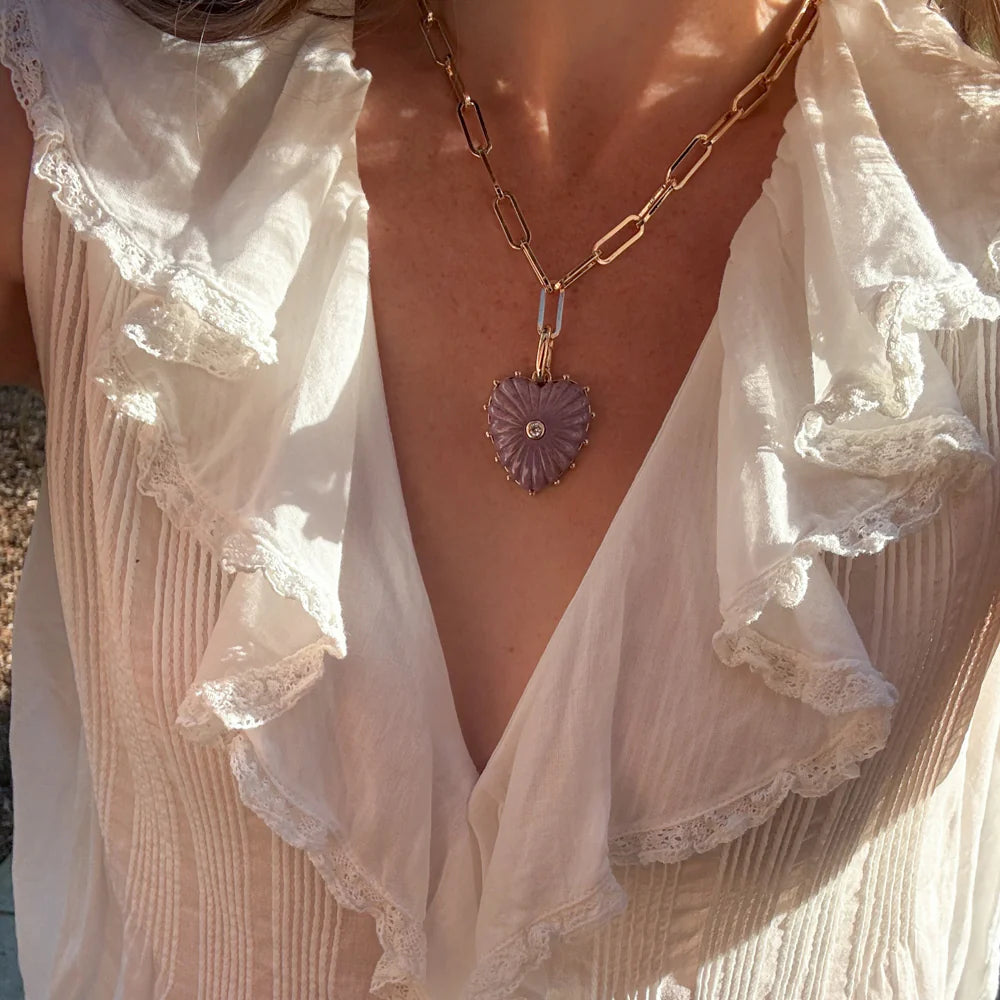 THATCH Jewelry Malene Heart Clip Charm - Purple Mica Jewelry - Sloane Boutique