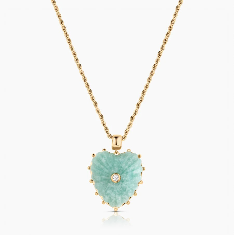 THATCH Malene Heart Charm - Amazonite Jewelry - Sloane Boutique