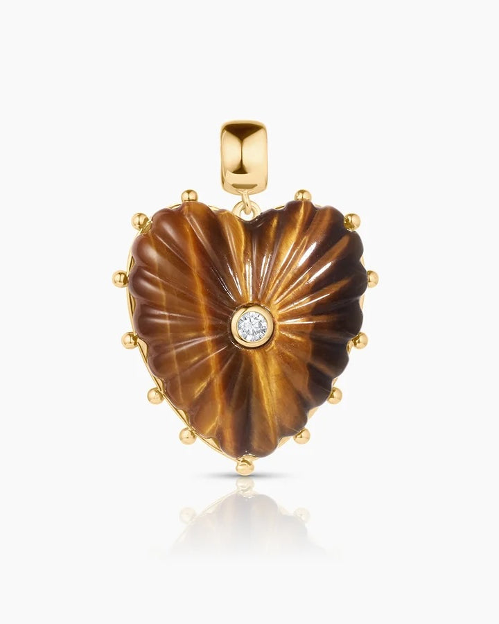 Thatch Malene Heart Charm - Tiger's Eye Jewelry - Sloane Boutique