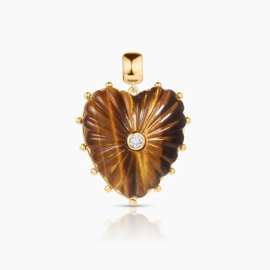 Thatch Malene Heart Charm - Tiger's Eye Jewelry - Sloane Boutique