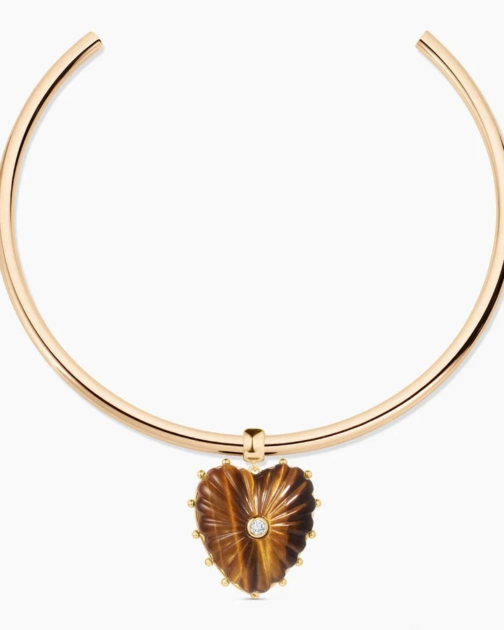 Thatch Malene Heart Charm - Tiger's Eye Jewelry - Sloane Boutique