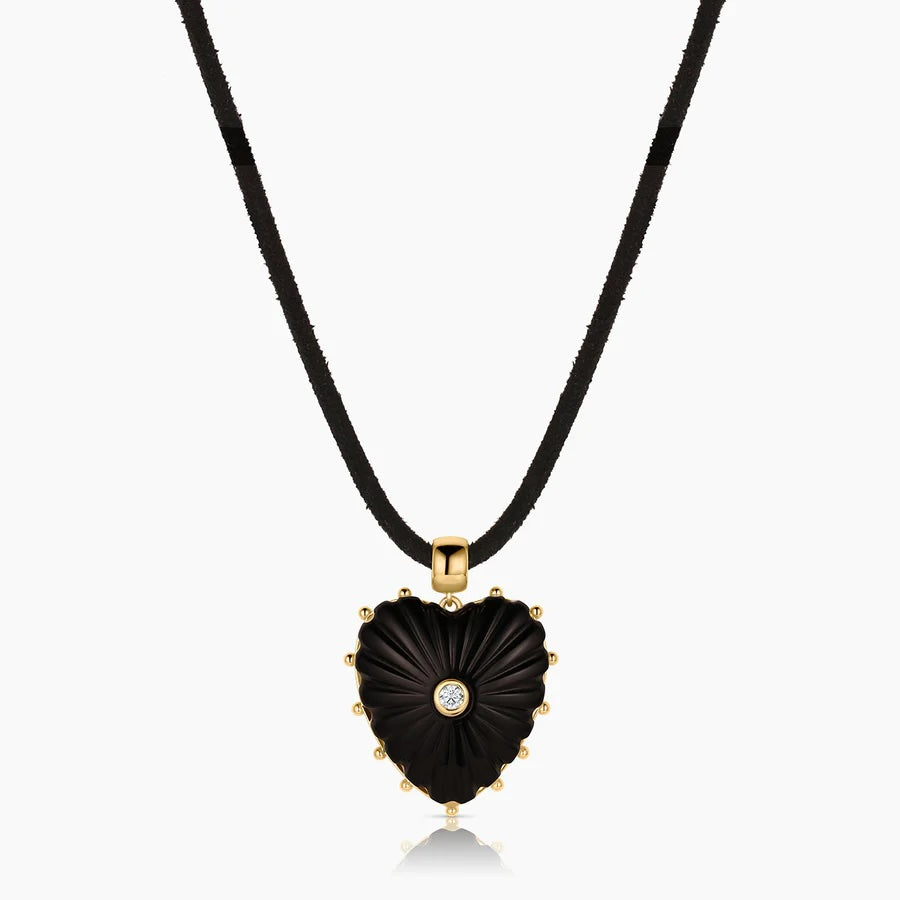 THATCH Malene Onyx Heart Charm - Onyx Jewelry - Sloane Boutique