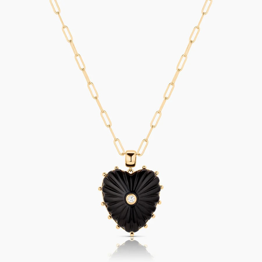 THATCH Malene Onyx Heart Charm - Onyx Jewelry - Sloane Boutique