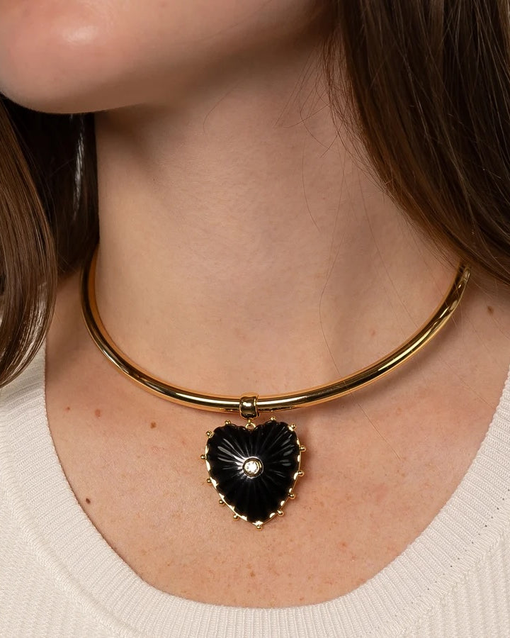 THATCH Malene Onyx Heart Charm - Onyx Jewelry - Sloane Boutique