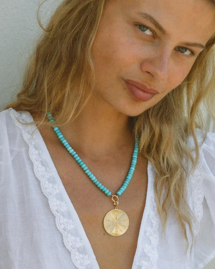 Thatch Sundial Grande Beaded Necklace - Gold Jewelry - Sloane Boutique