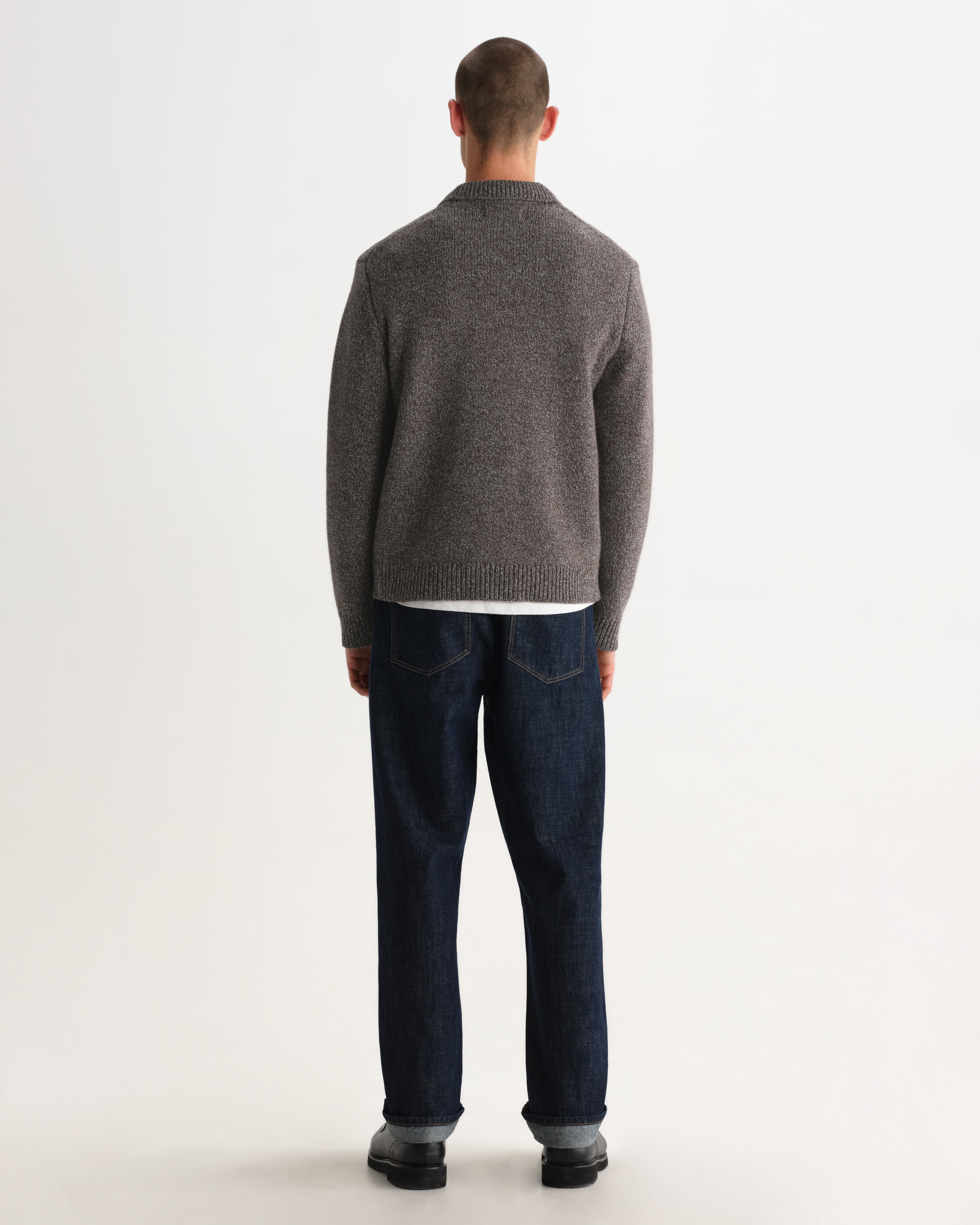 Wax London Alpha Zip Polo - Brown/Grey Men's Tops - Sloane Boutique