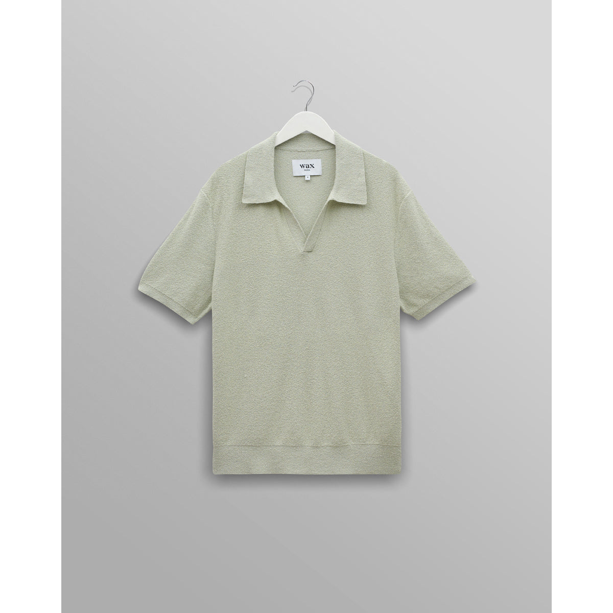 Wax London Boucle Yarn Sienna Short Sleeve Polo - Pale Green Men's Tops - Sloane Boutique