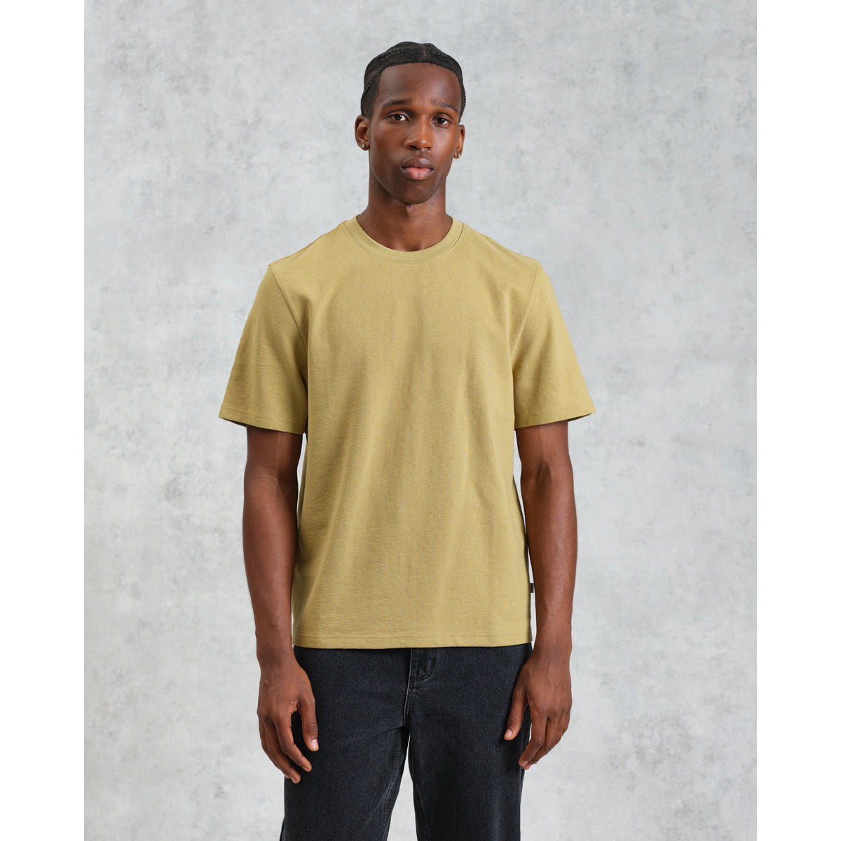 Wax London Dean Short Sleeve Tee - Jolt Lime Khaki Men's Tops - Sloane Boutique