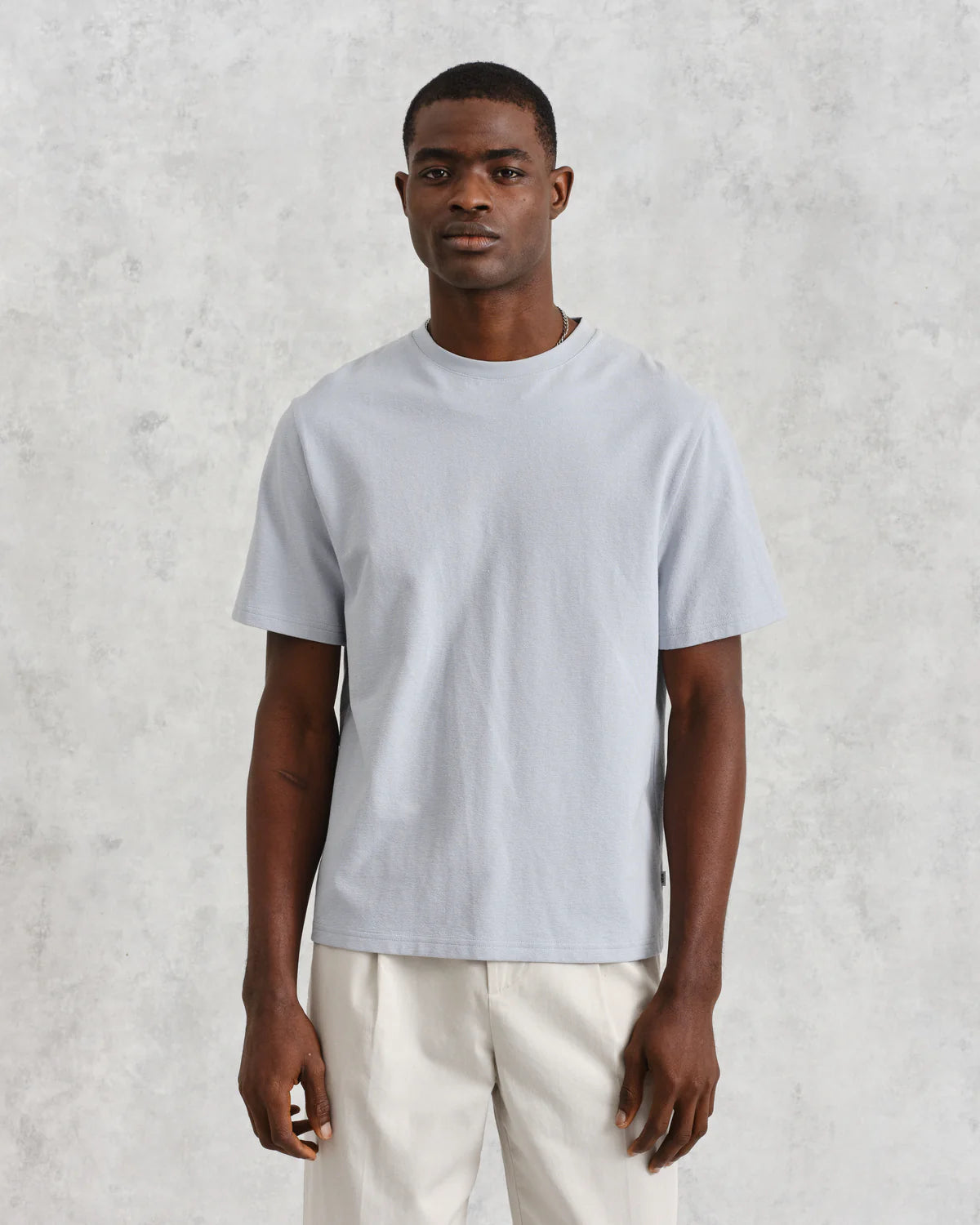 Wax London Dean Short Sleeve Tee - Pale Blue Men's Tops - Sloane Boutique