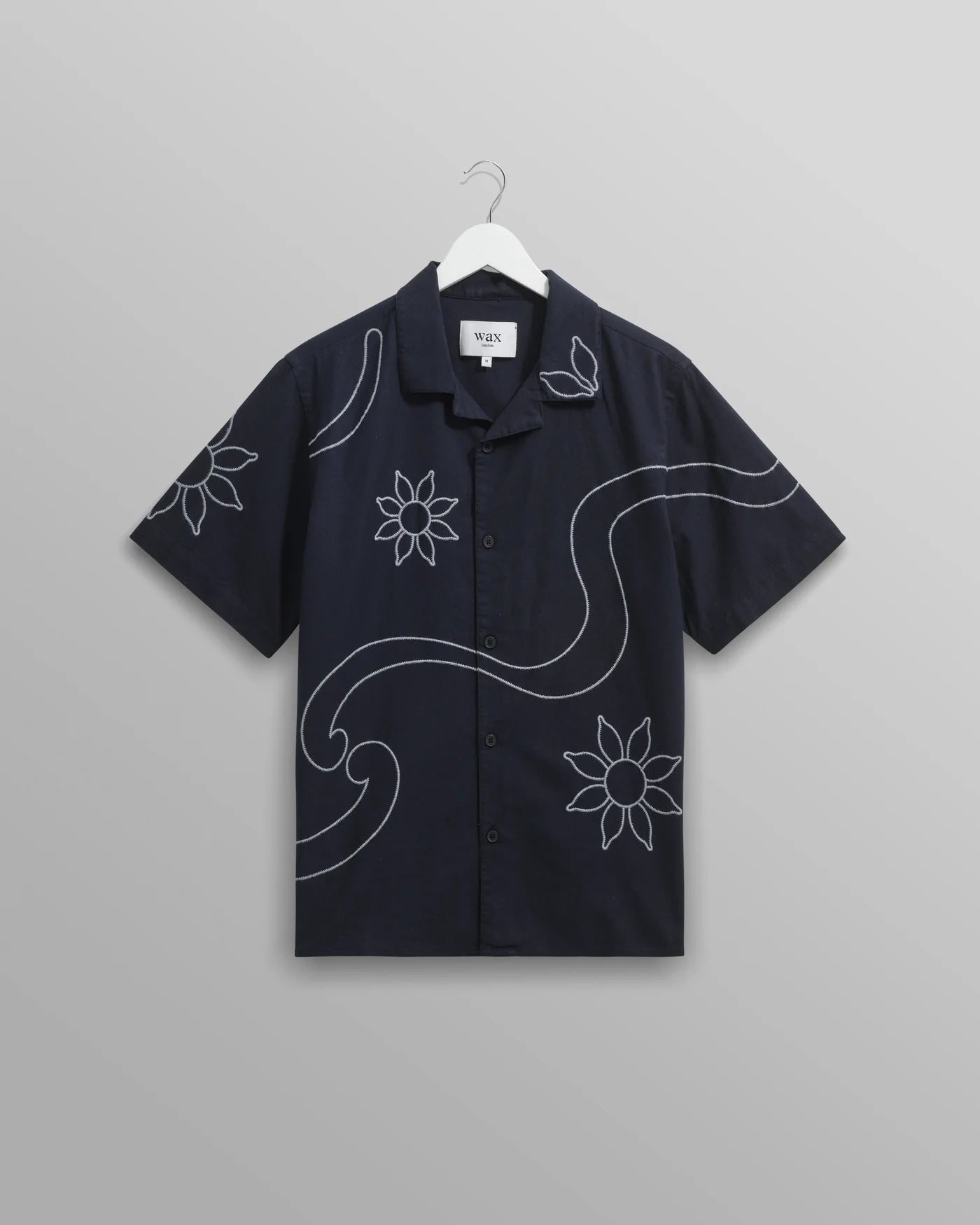 Wax London Didcot Short Sleeve Shirt - Bold Stitch Navy Men's Tops - Sloane Boutique