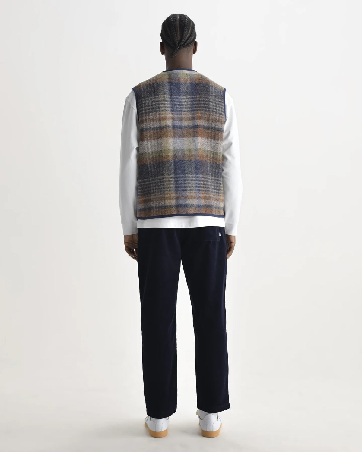 Wax London Gower Gilet - Oatmeal/Multi Outerwear - Sloane Boutique
