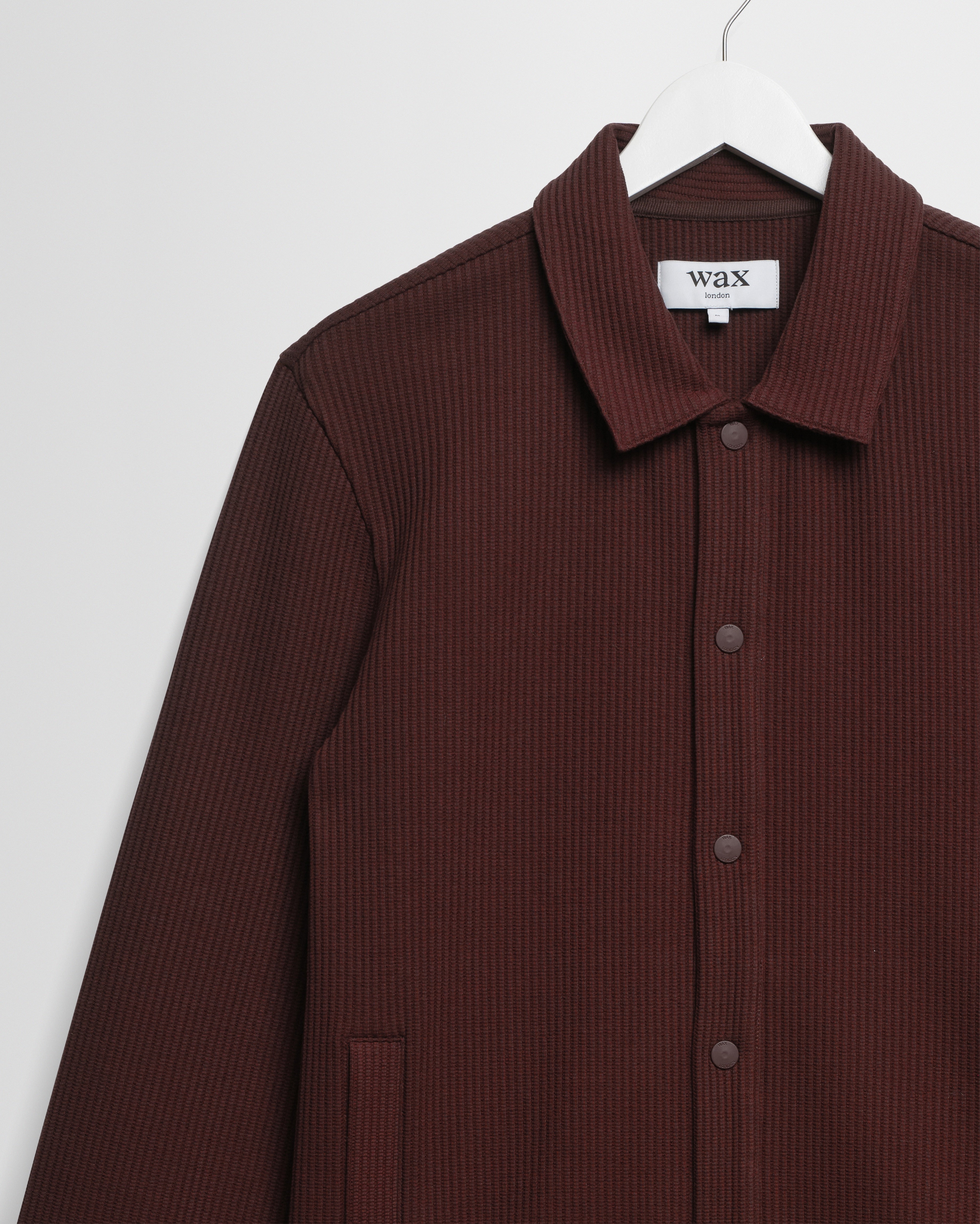 Wax London Hays Jersey Overshirt - Dark Burgundy Men's Tops - Sloane Boutique