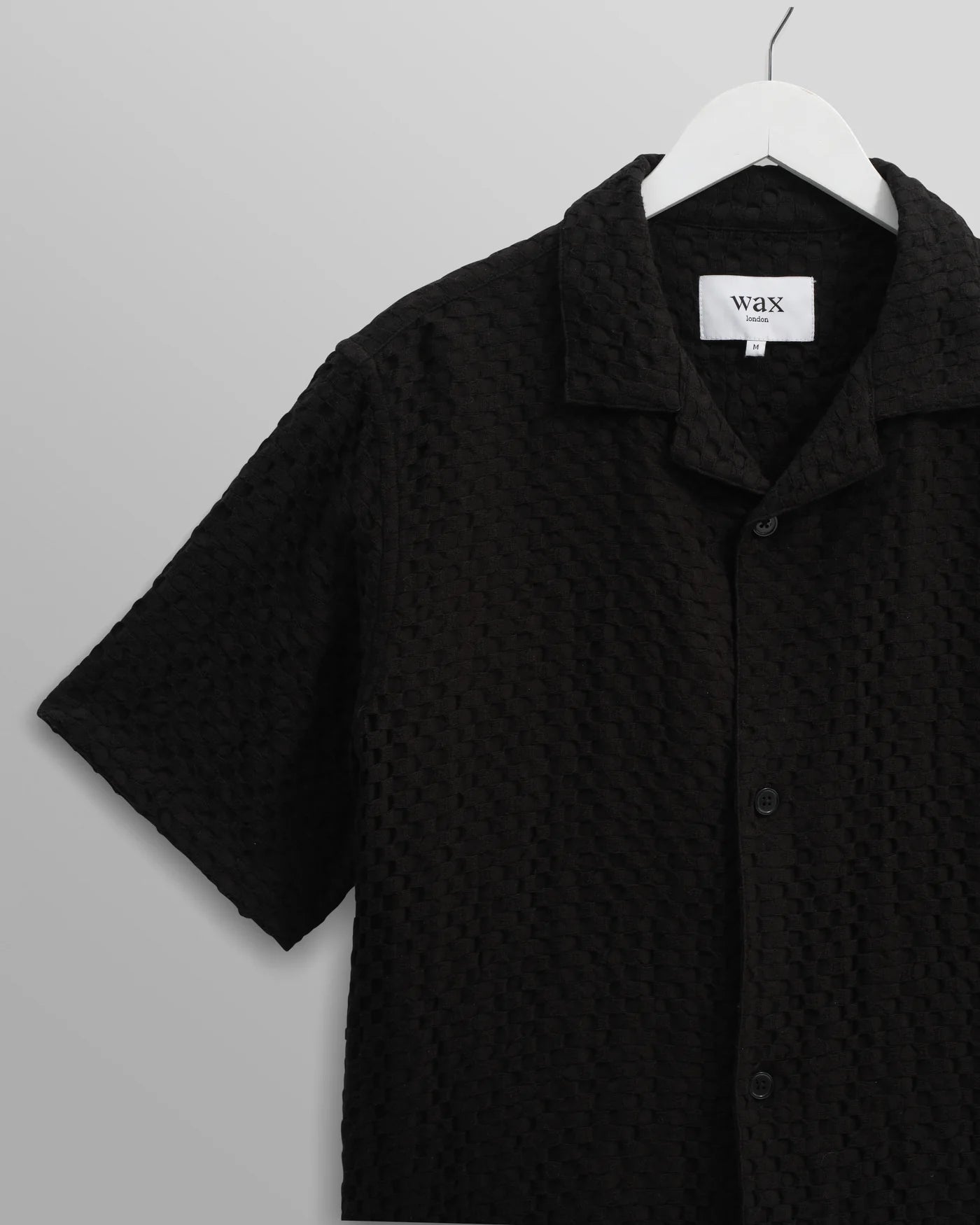 Wax London Lido Short Sleeve Shirt - Box Dobby Black sale tops - Sloane Boutique
