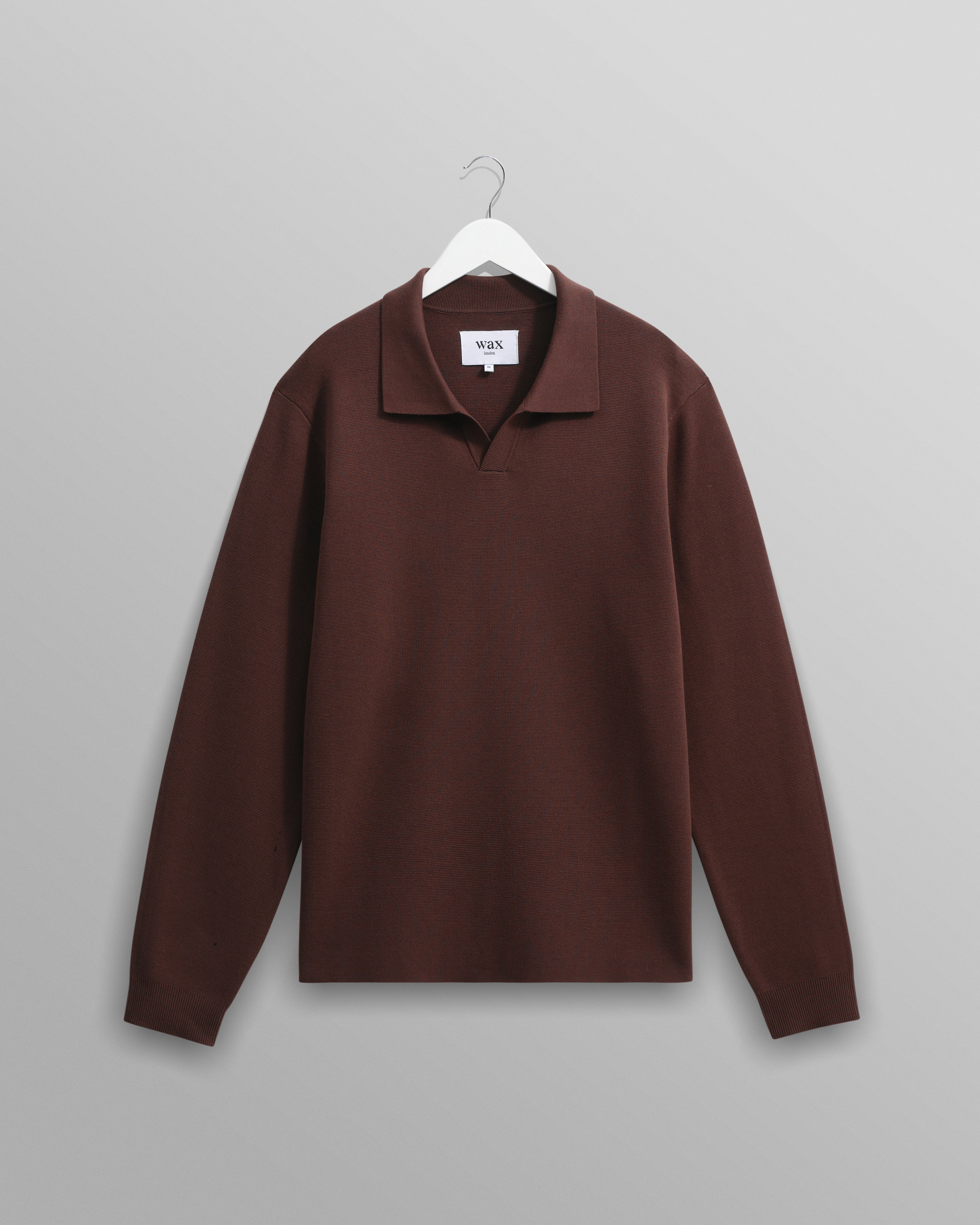 Wax London Men's Carter Open Collar Polo - Brown Men's Tops - Sloane Boutique