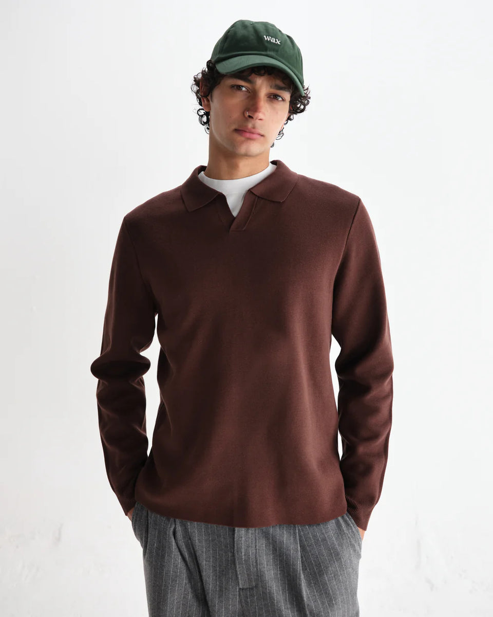 トップス BoTT / CHECKERBOARD VELOUR POLO / BROWN BoTT - Checkerboard Velour Polo Shirt | HBX