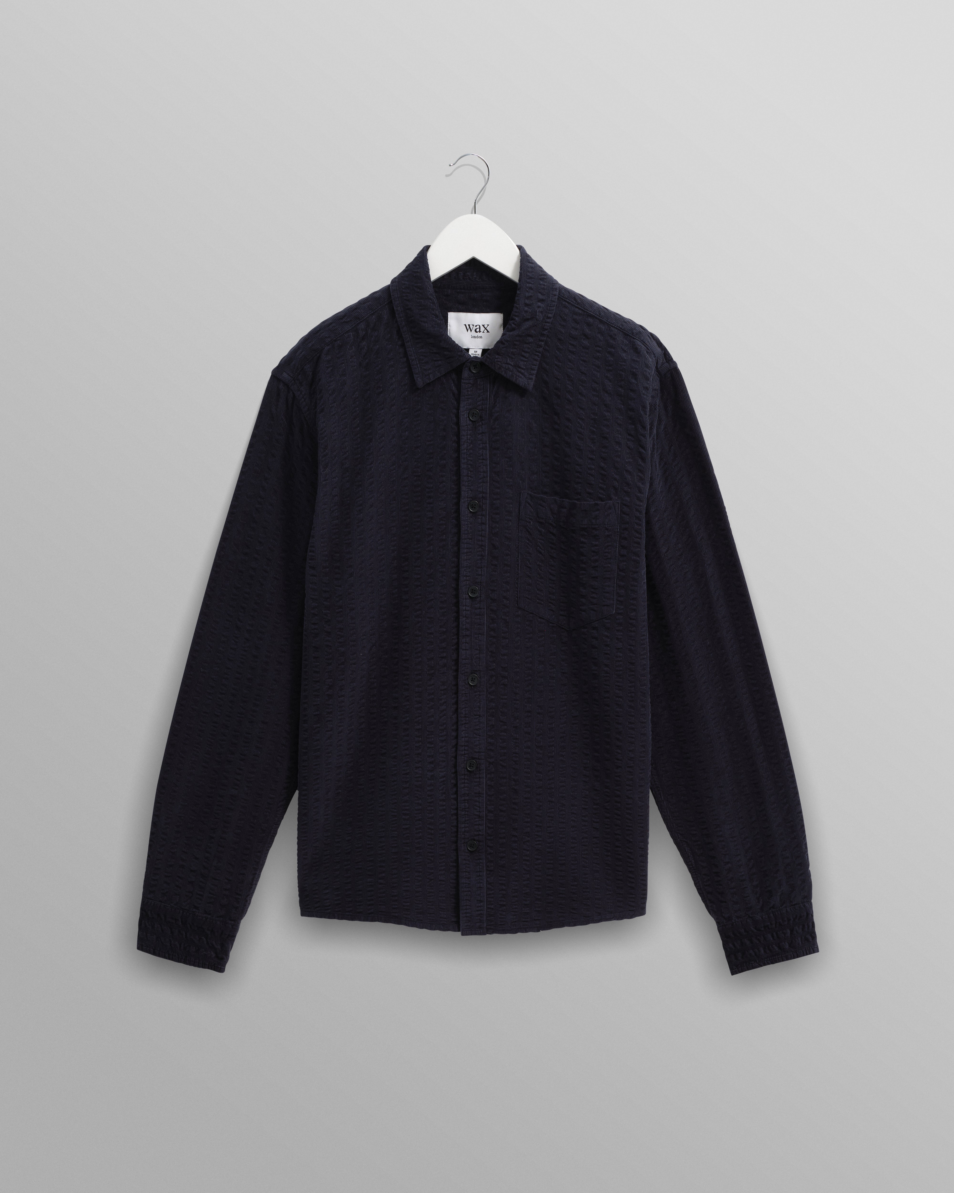 Wax London Men's Shelly Shirt Seersucker Cord - Navy Men's Tops - Sloane Boutique