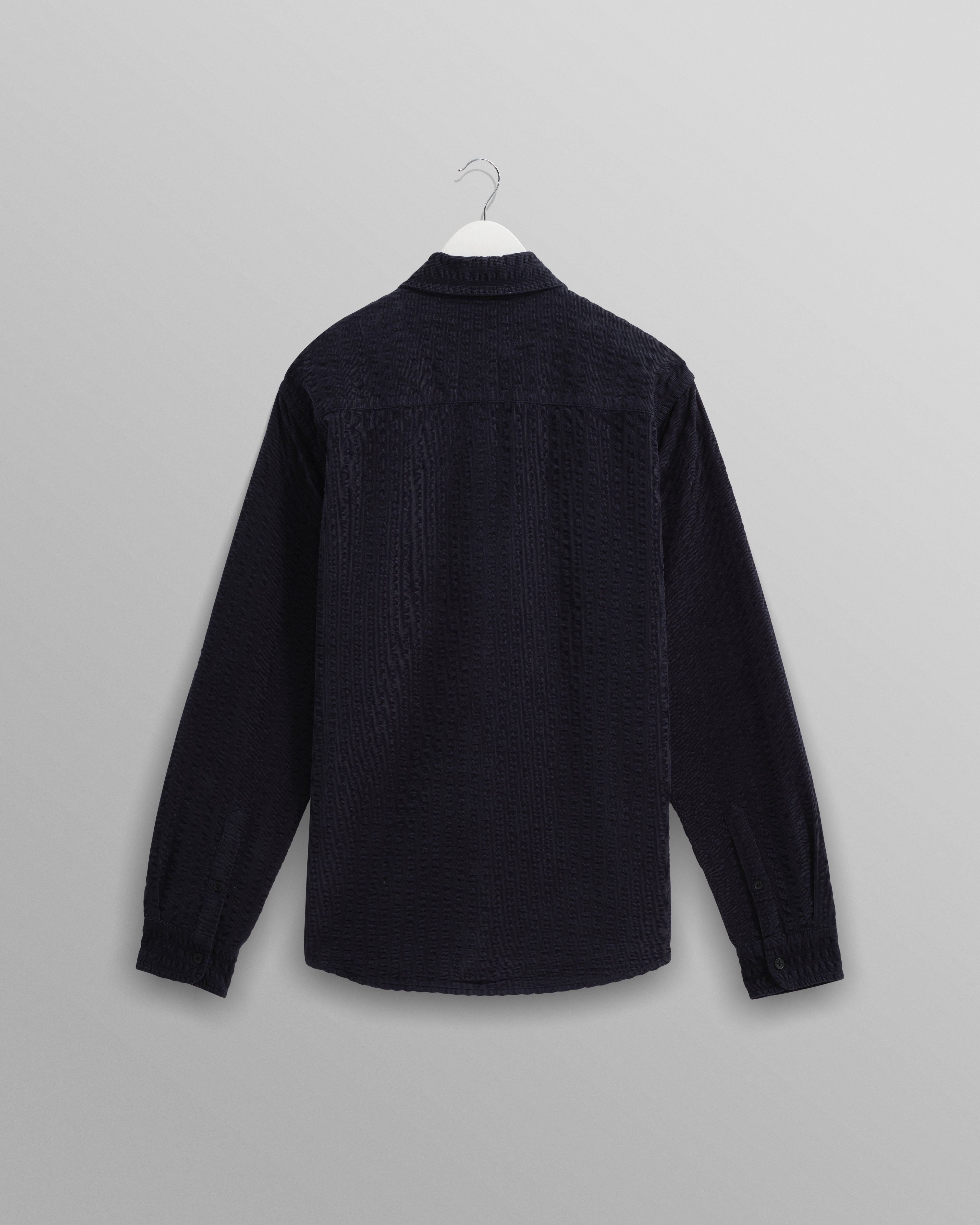 Wax London Men's Shelly Shirt Seersucker Cord - Navy Men's Tops - Sloane Boutique