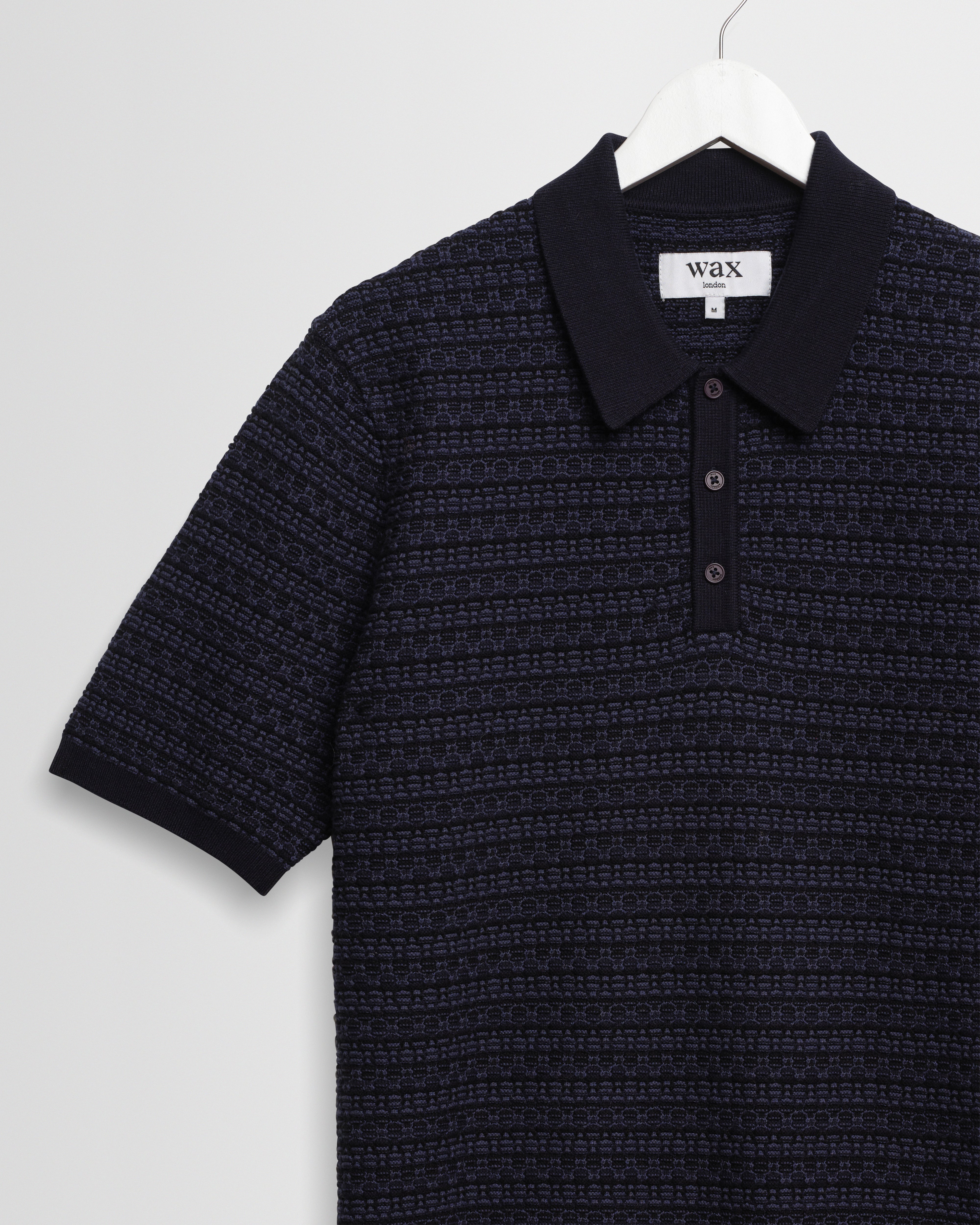 Wax London Naples Polo - Navy Geo Men's Tops - Sloane Boutique