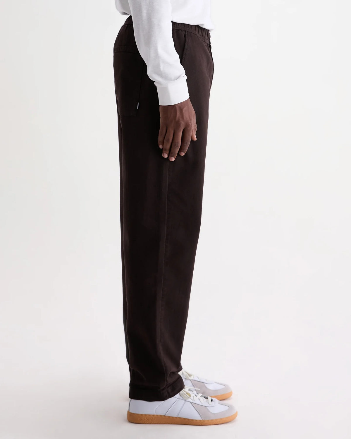 Wax London Organic Cotton Twill Kurt Trouser - Dark Brown Men's Bottoms - Sloane Boutique