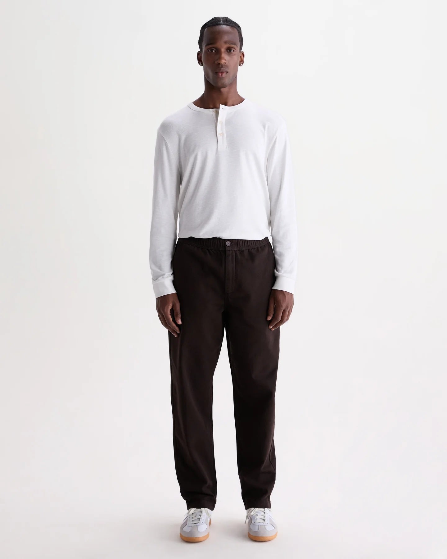 Wax London Organic Cotton Twill Kurt Trouser - Dark Brown Men's Bottoms - Sloane Boutique