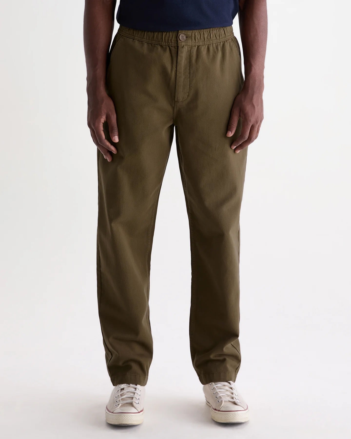 Wax London Organic Cotton Twill Kurt Trouser - Dark Khaki Men's Bottoms - Sloane Boutique