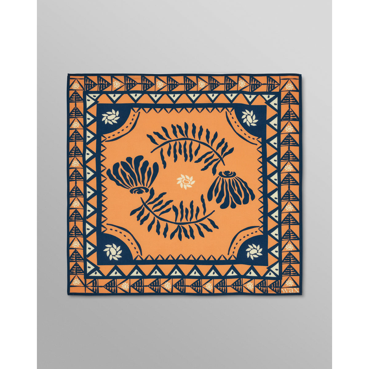 Wax London Painted Flower Sloane Neckscarf - Orange / Navy Men's Accessories - Sloane Boutique