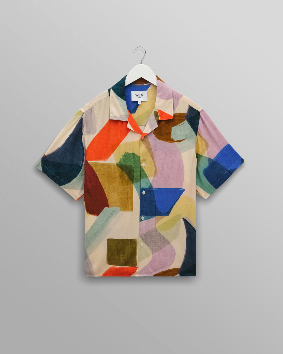 Wax London Painted Shapes Didcot Short Sleeve - Multicolor Men's Tops - Sloane Boutique