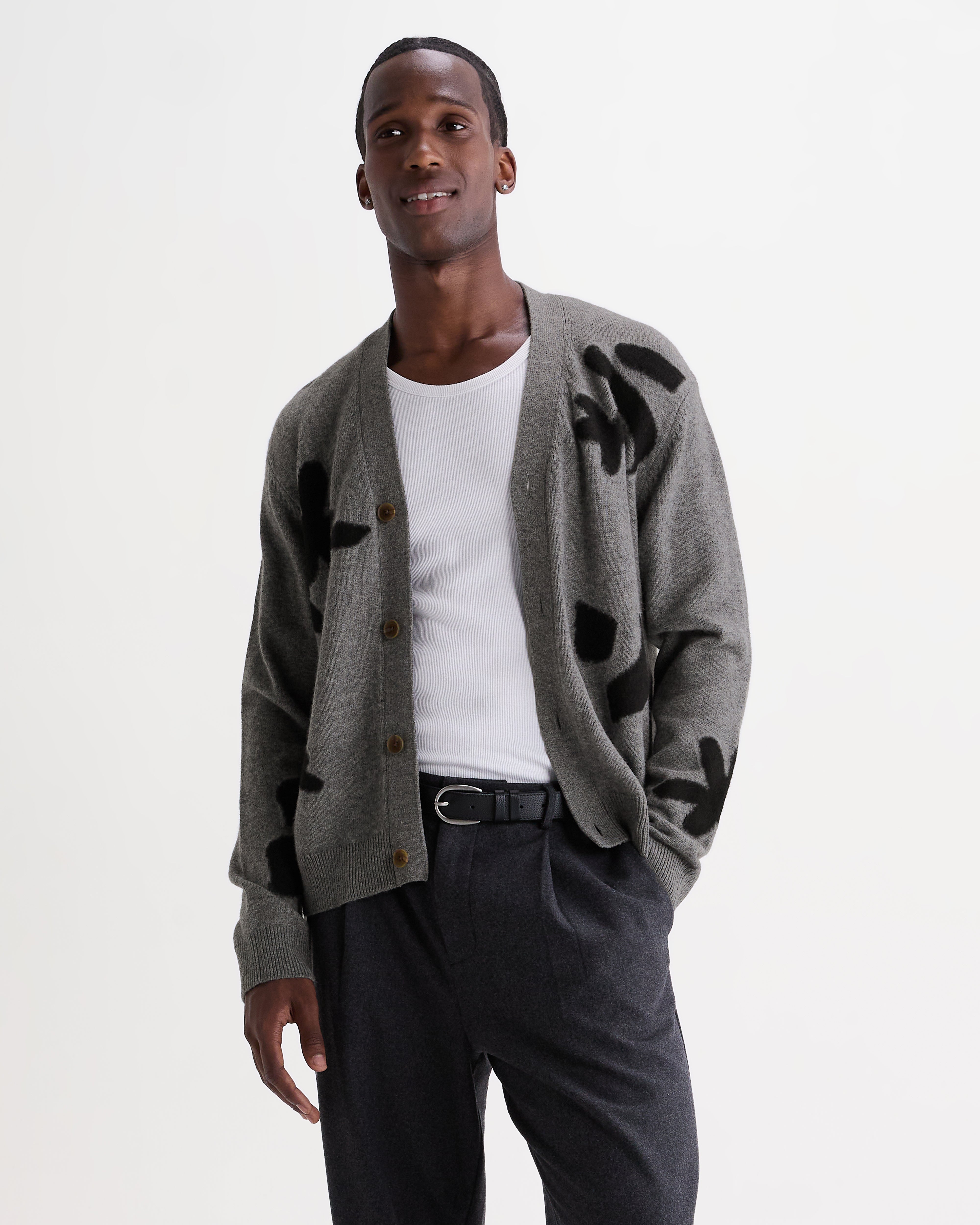Wax London Walker Cardigan - Grey/Black Men's Tops - Sloane Boutique