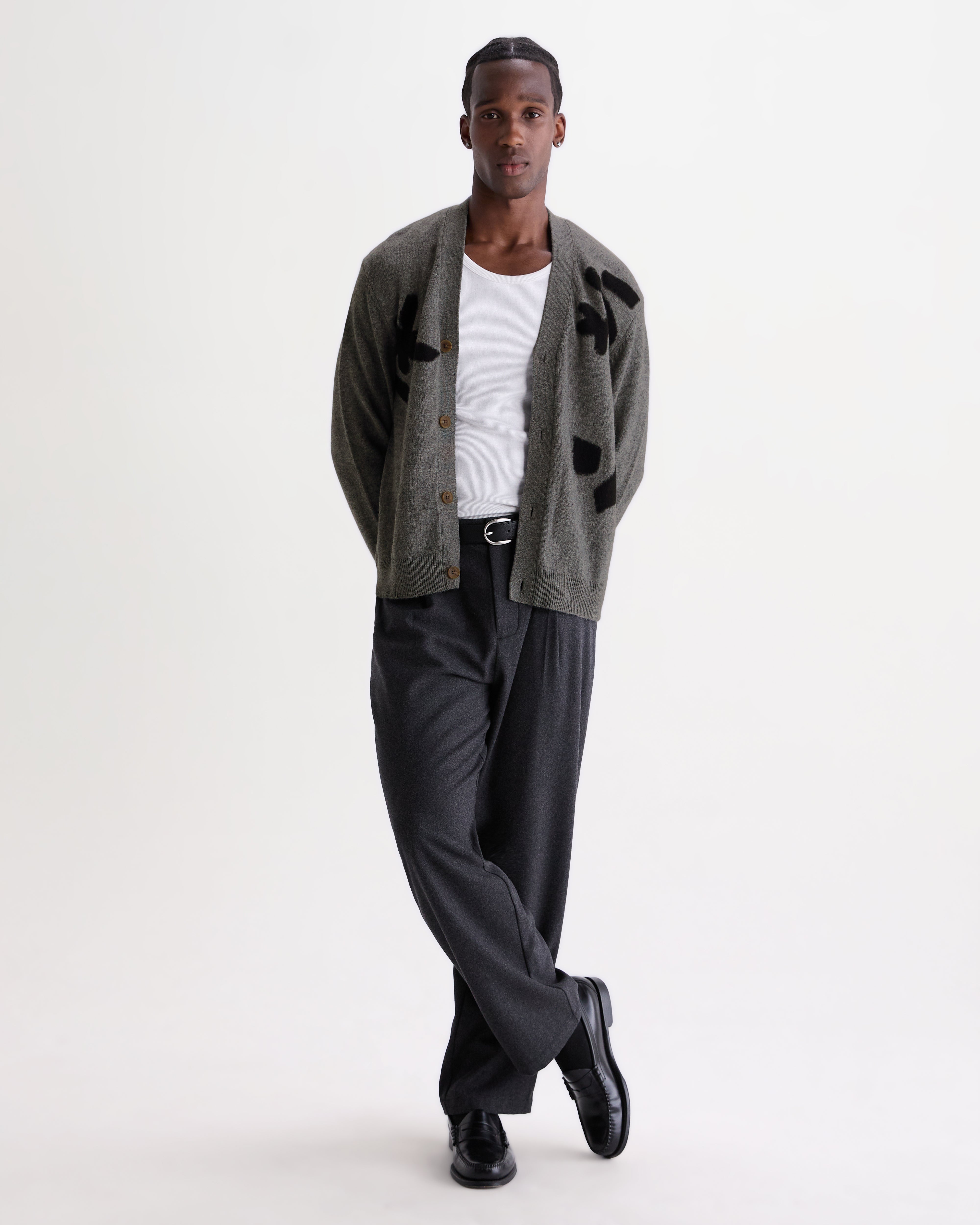 Wax London Walker Cardigan - Grey/Black Men's Tops - Sloane Boutique