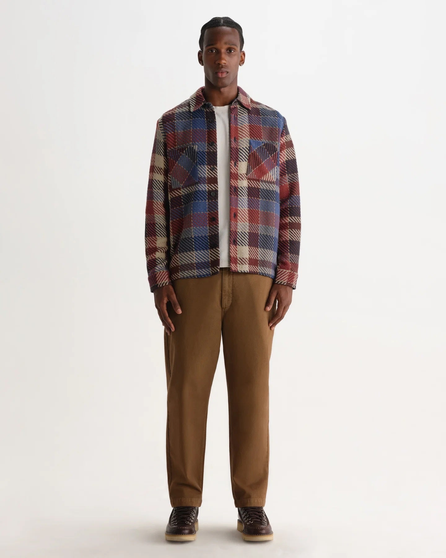 Wax London Whiting Overshirt - Rust Pike Check Outerwear - Sloane Boutique