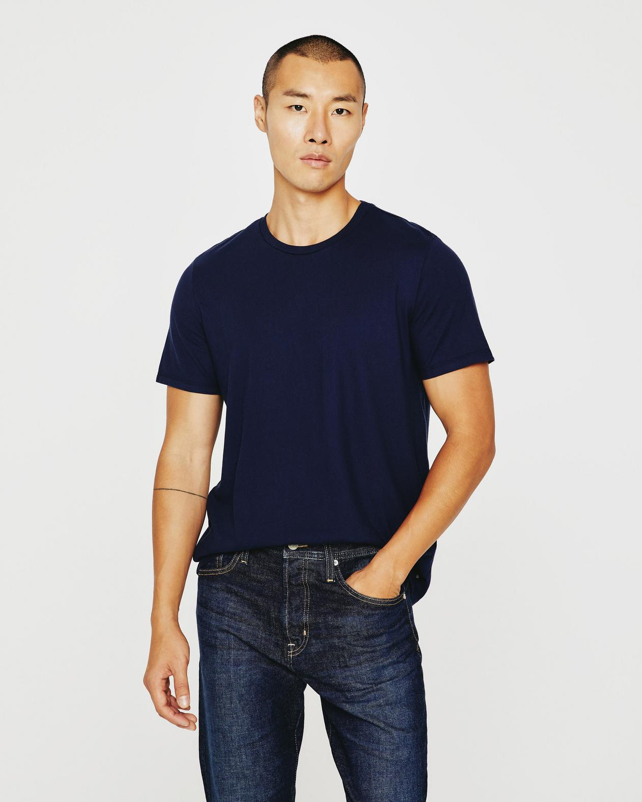 AG Jeans Bryce Crew T-Shirt - Deep Navy Men's Tops - Sloane Boutique